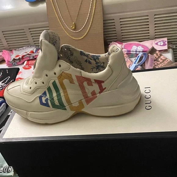 Gucci Women's Cream Multicolor Sneakers - Picture 1 of 5